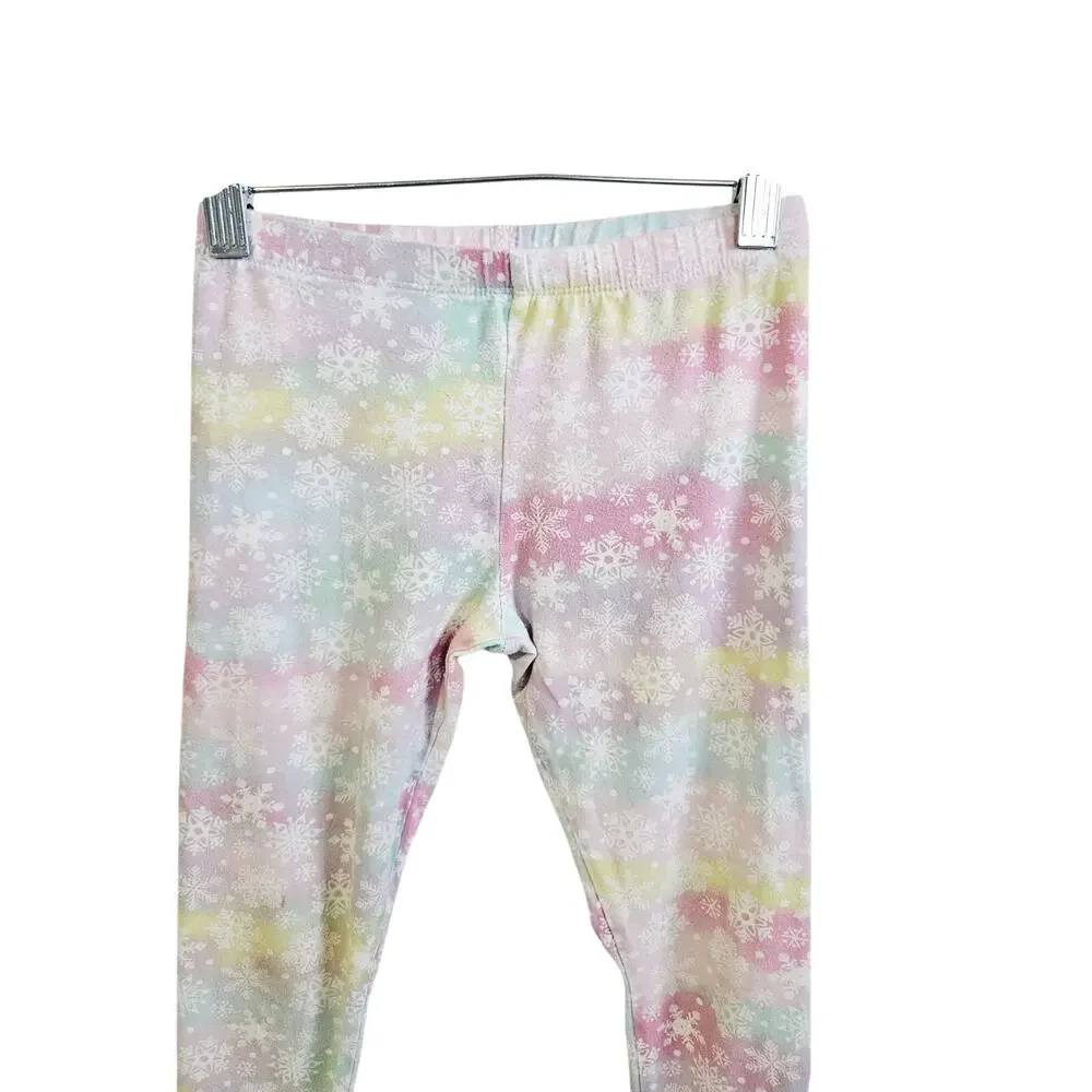 Children's Place Girls Size M Leggings Multicolor Pastel Snowflake Ombre Winter